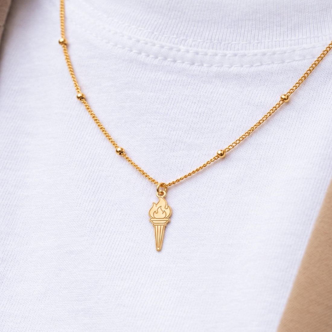 Olympic Torch Charm Necklace