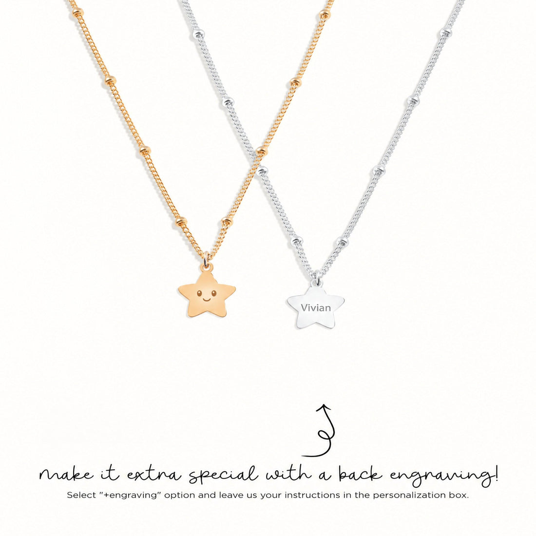 Smiley Star Charm Necklace