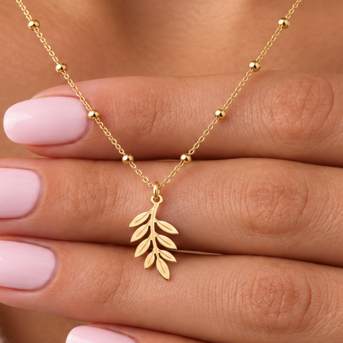 Olive Branch Charm Necklace