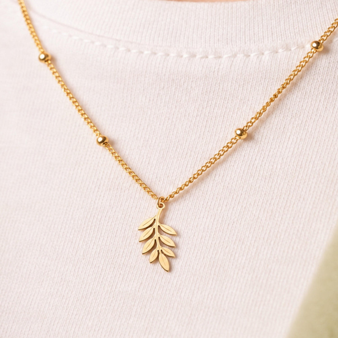 Olive Branch Charm Necklace