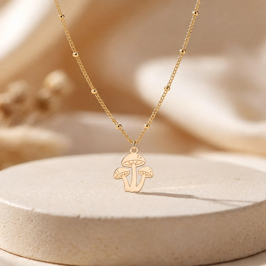 Mushroom Cluster Charm Necklace