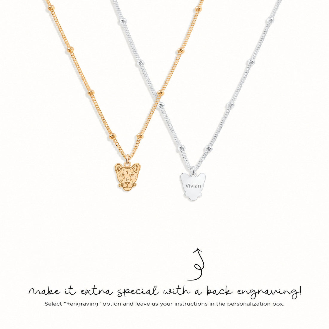 Lion Head Charm Necklace