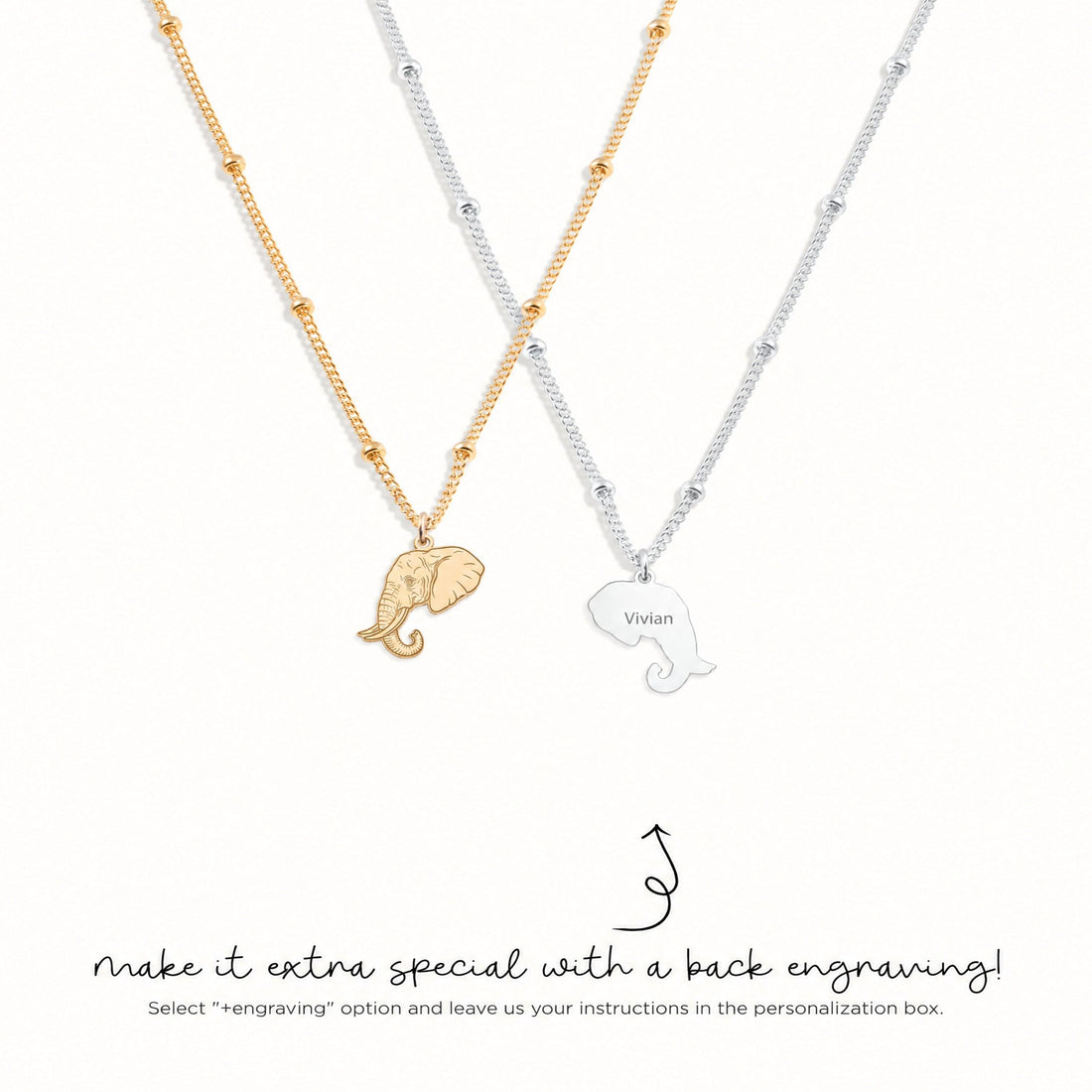 Elephant Head Charm Necklace