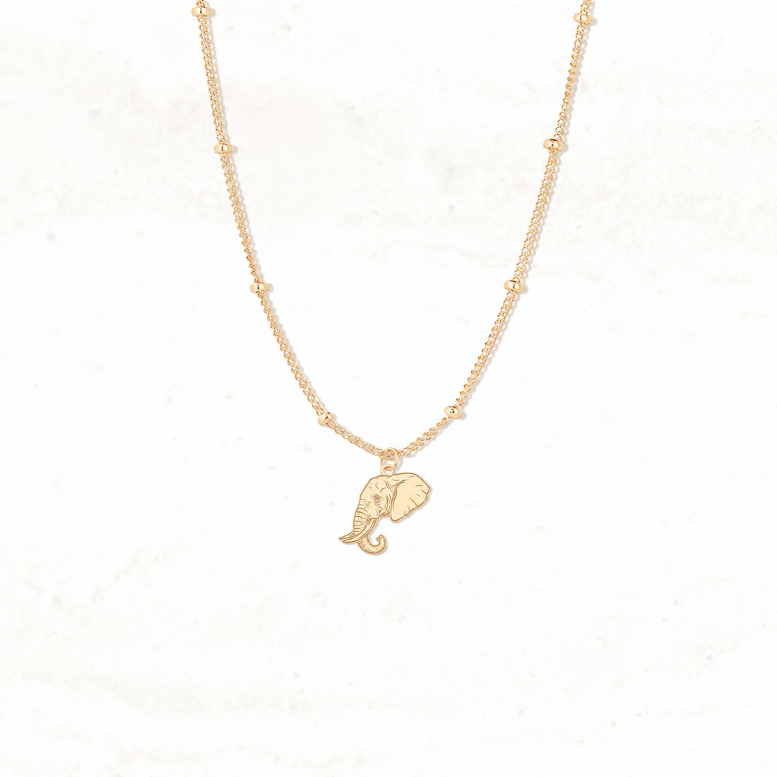Elephant Head Charm Necklace