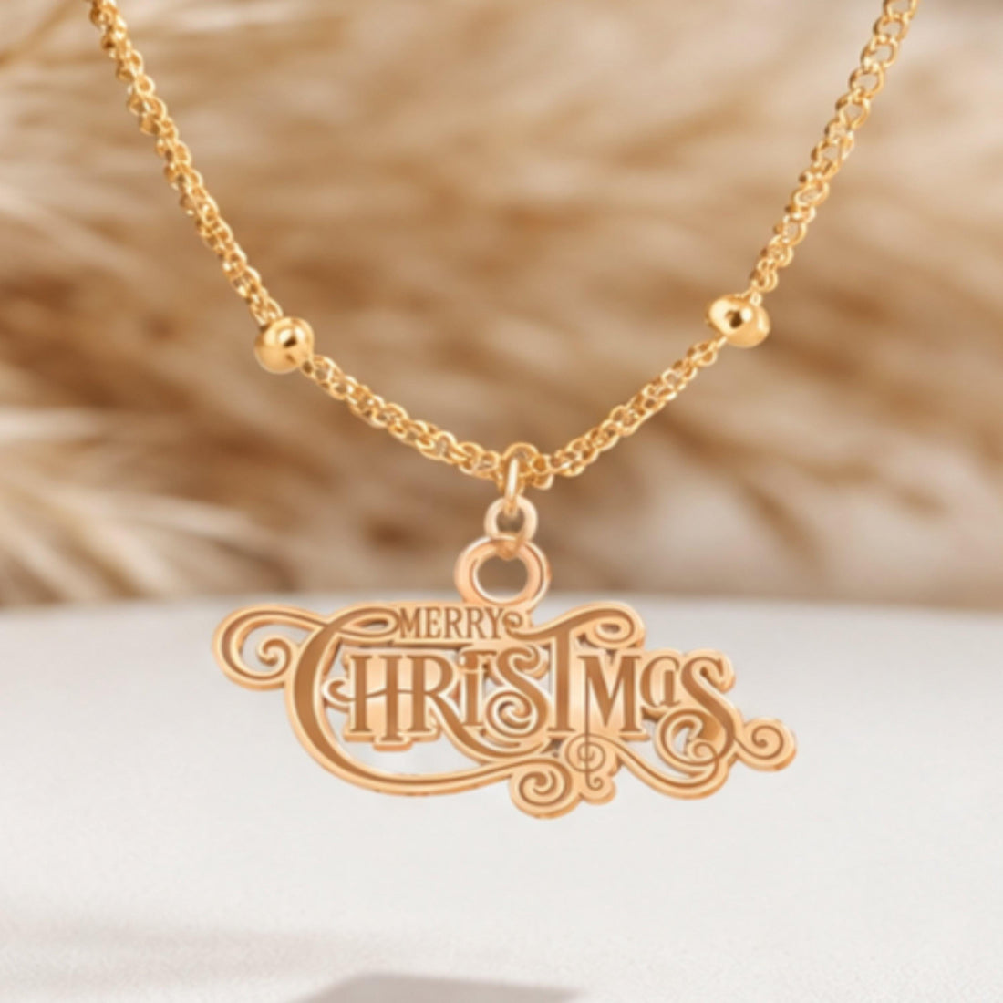 Merry Christmas Charm Necklace