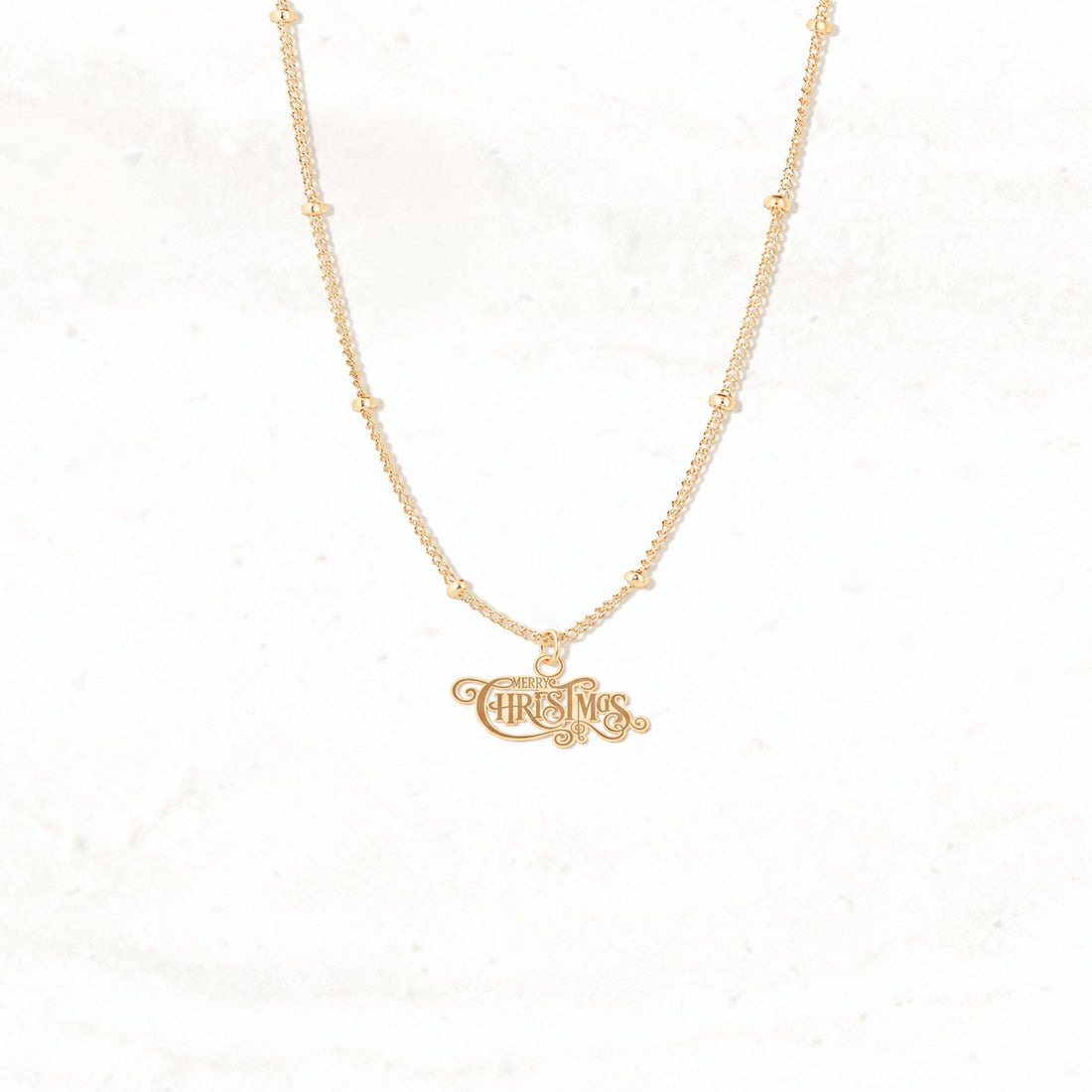 Merry Christmas Charm Necklace