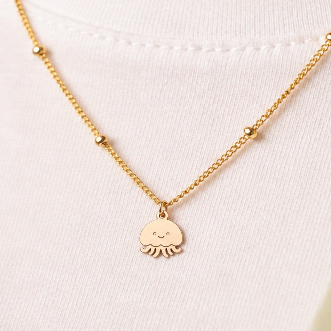 Sea Jellyfish Charm Necklace