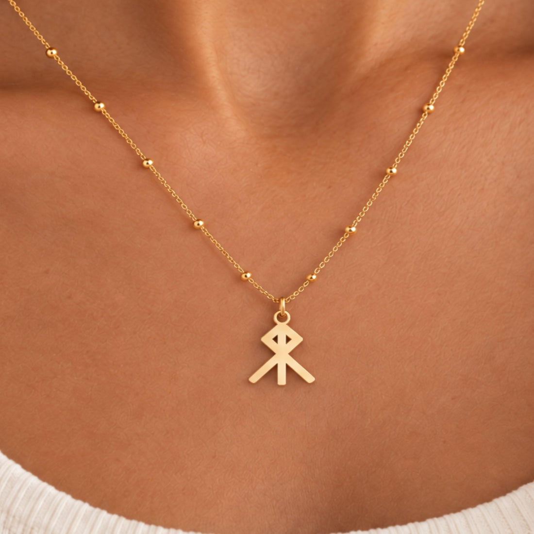 Algiz Rune Charm Necklace
