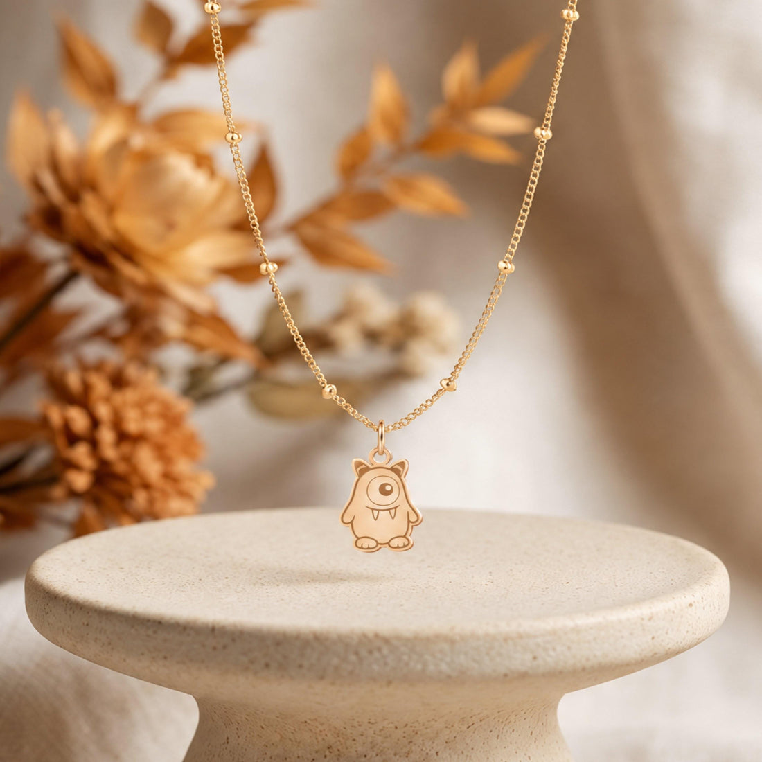 Cyclops Monster Charm Necklace