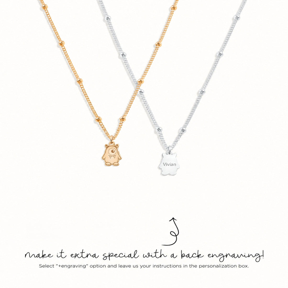 Cyclops Monster Charm Necklace