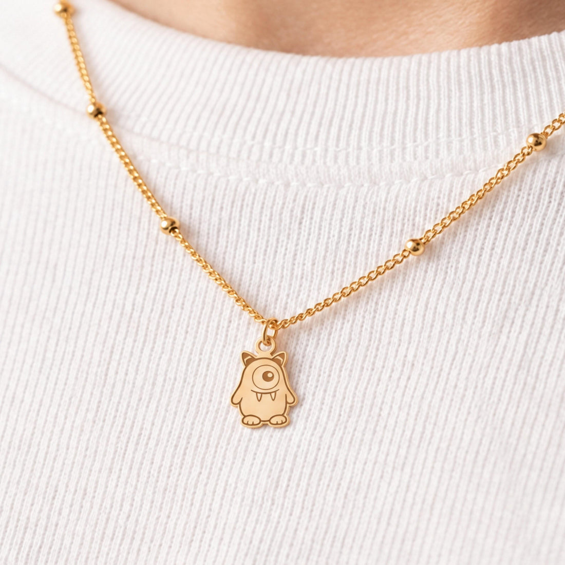 Cyclops Monster Charm Necklace