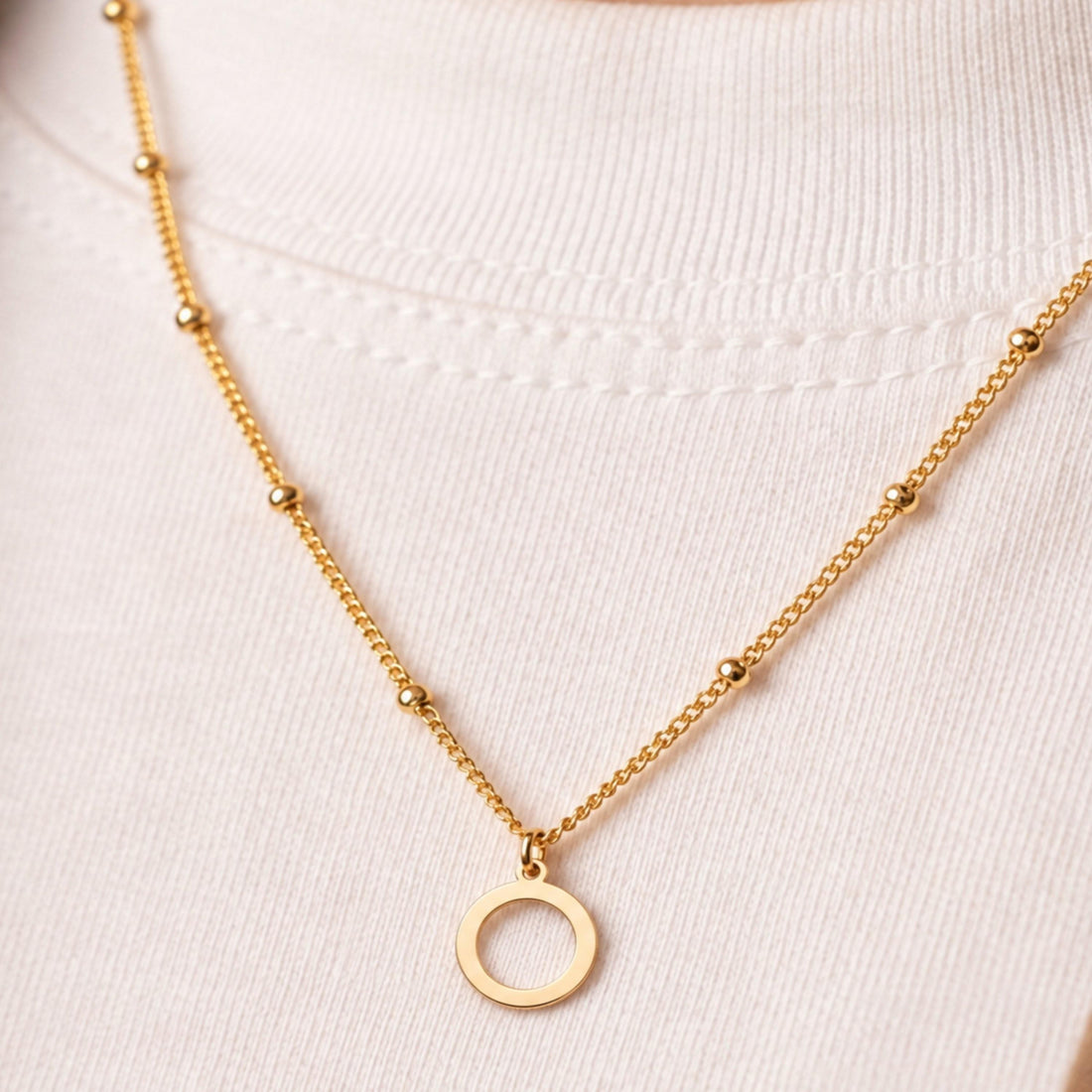 Open Circle Charm Necklace