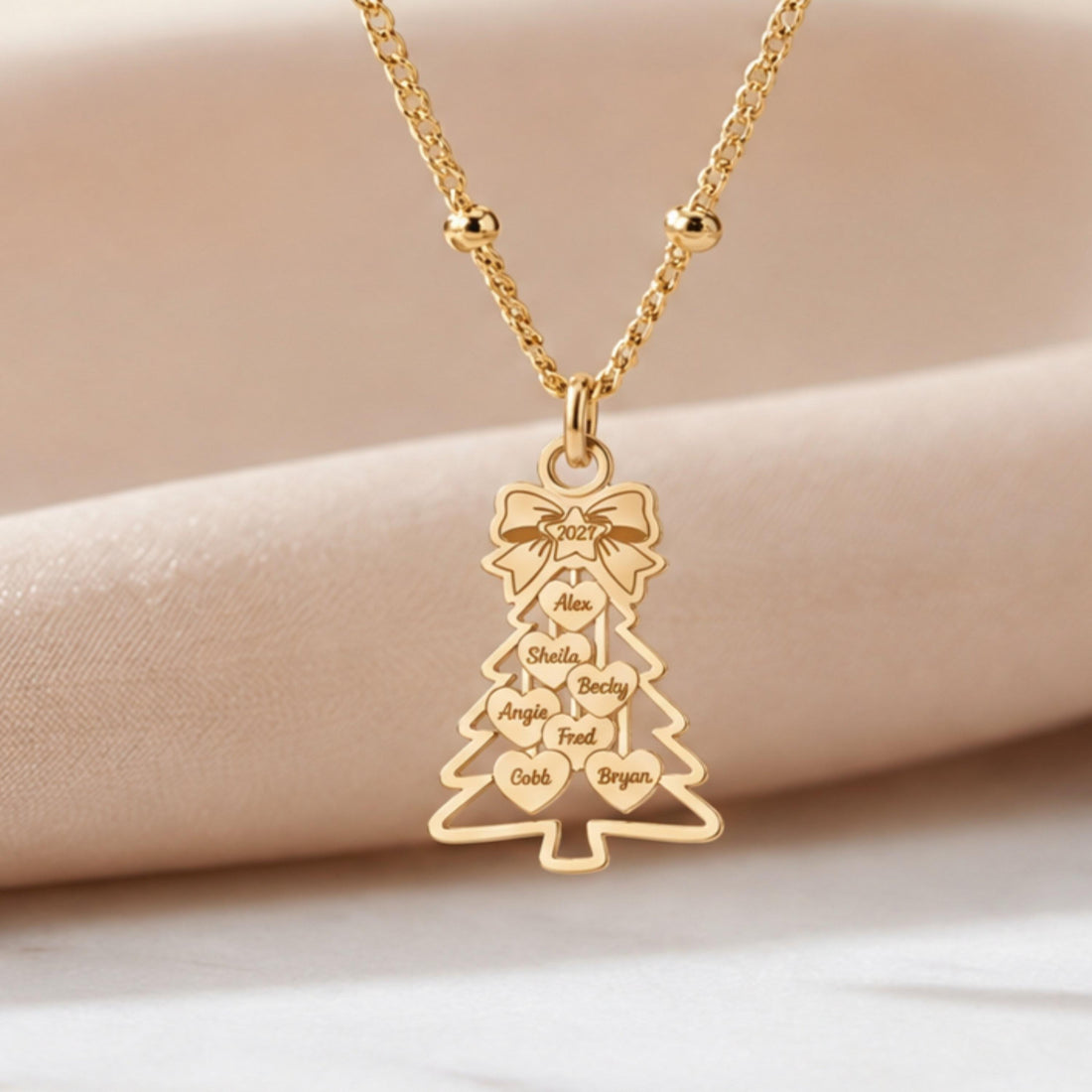 Christmas Plaque Charm Necklace