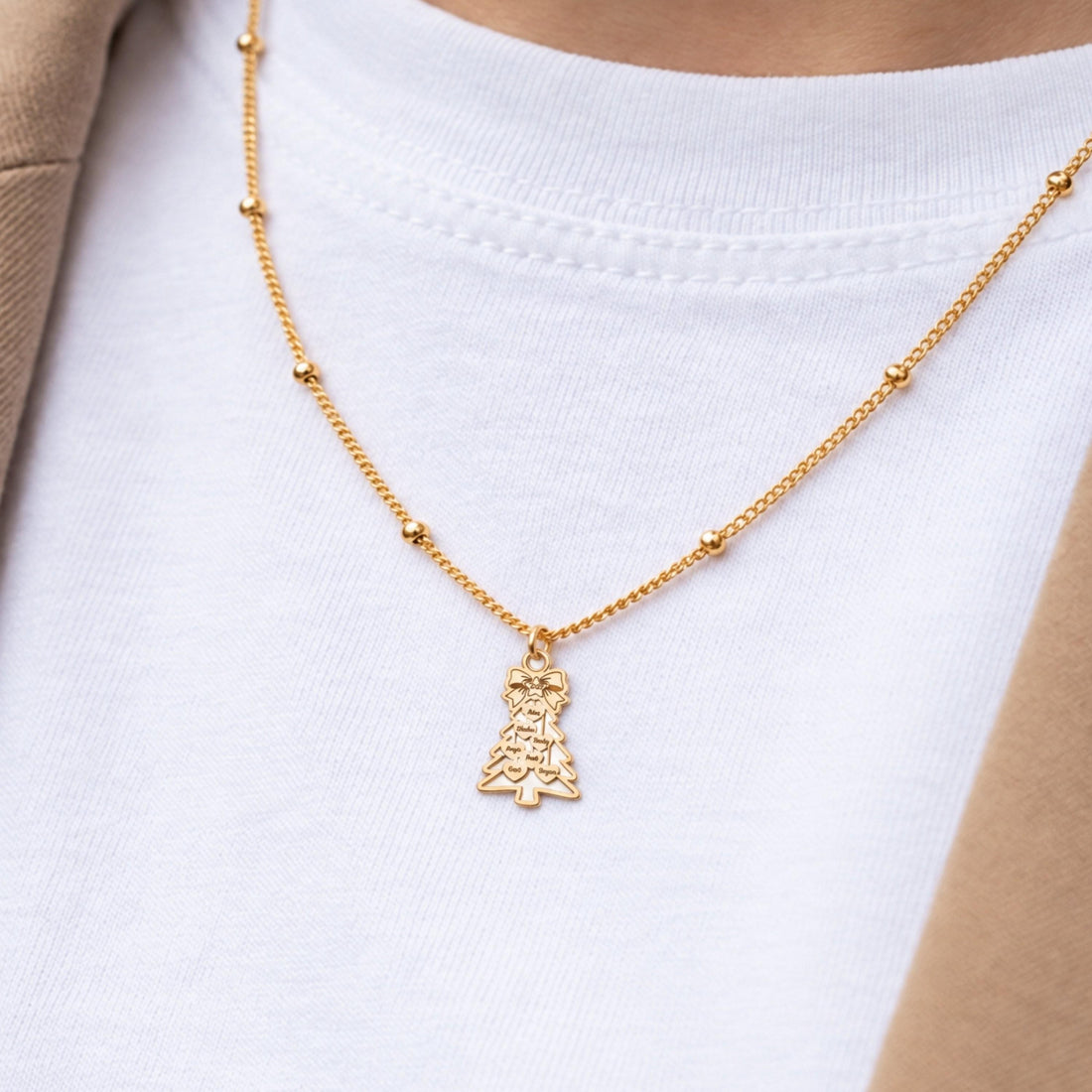 Christmas Plaque Charm Necklace