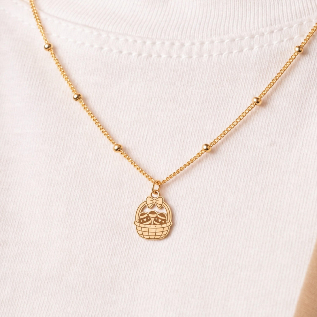 Easter Basket Charm Necklace