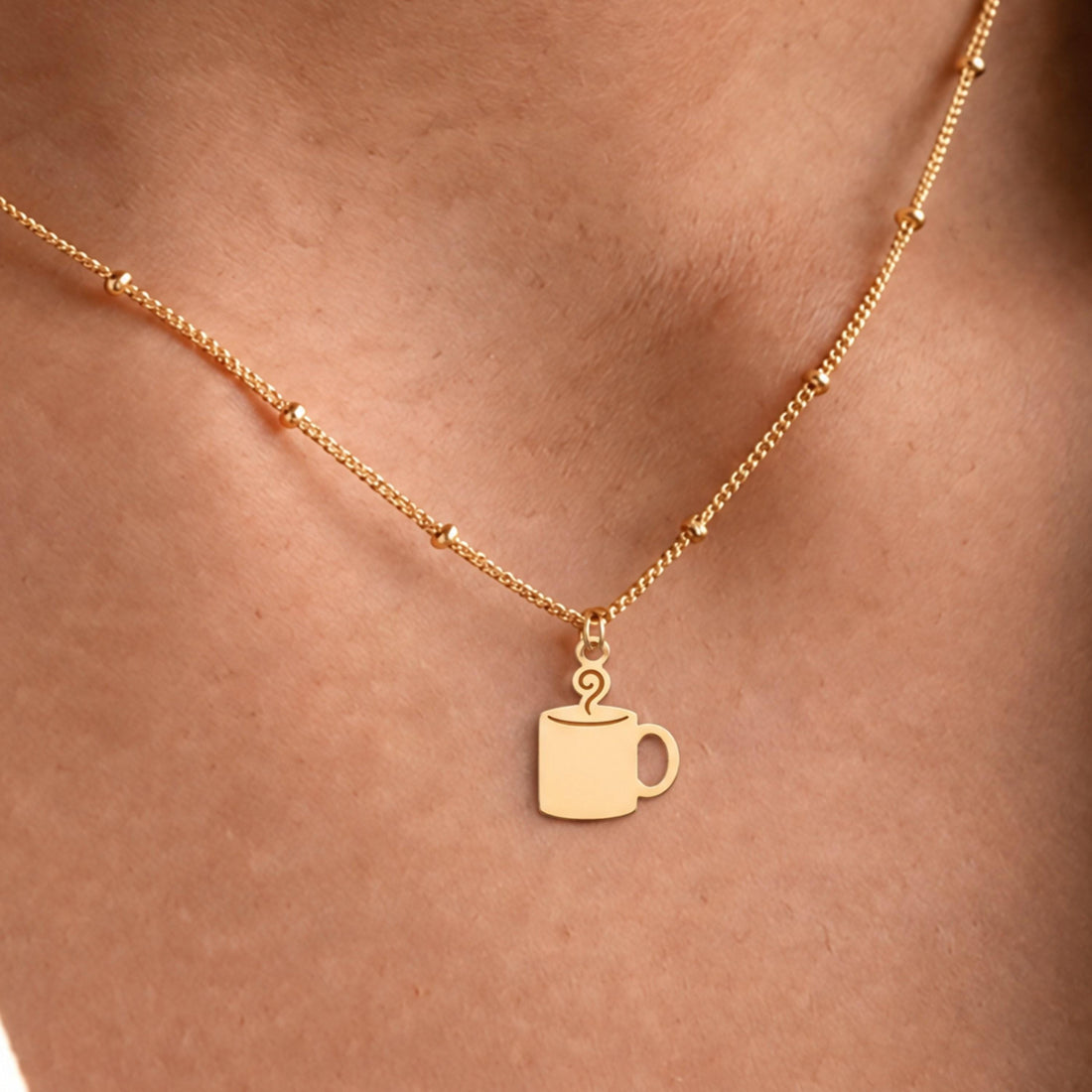 Coffee Mug Charm Necklace