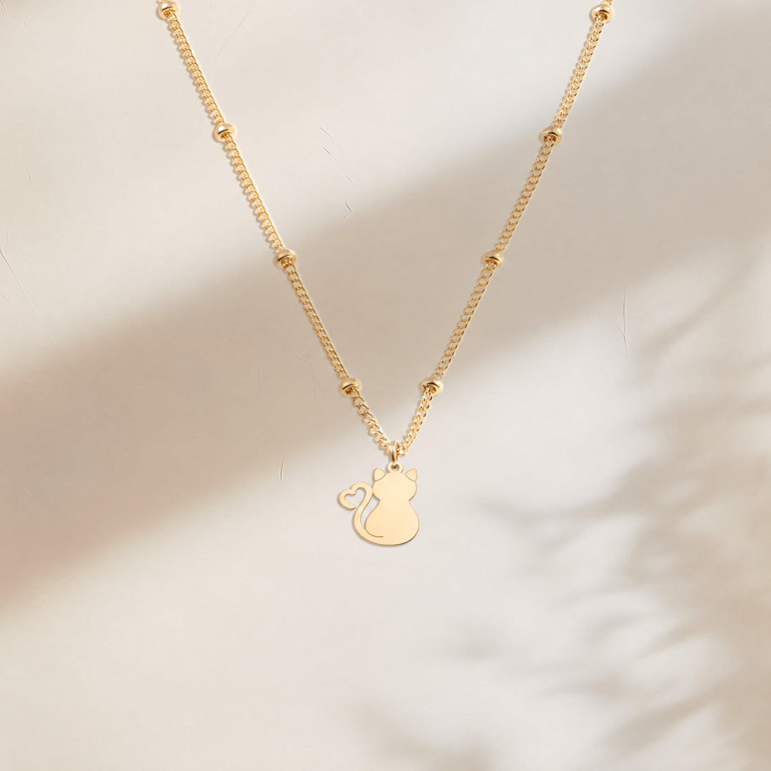 Sitting Cat Charm Necklace
