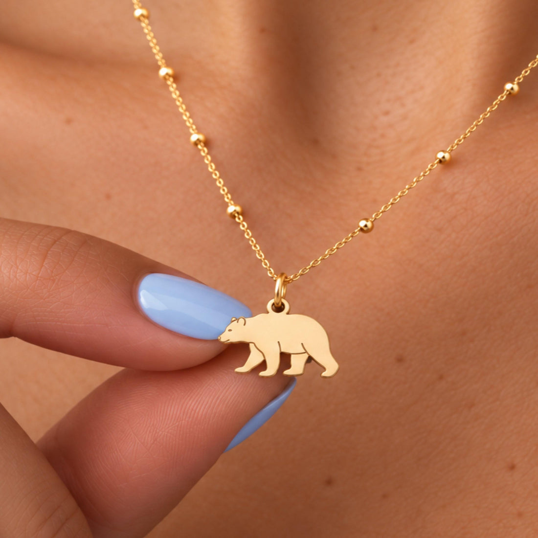 Walking Bear Charm Necklace