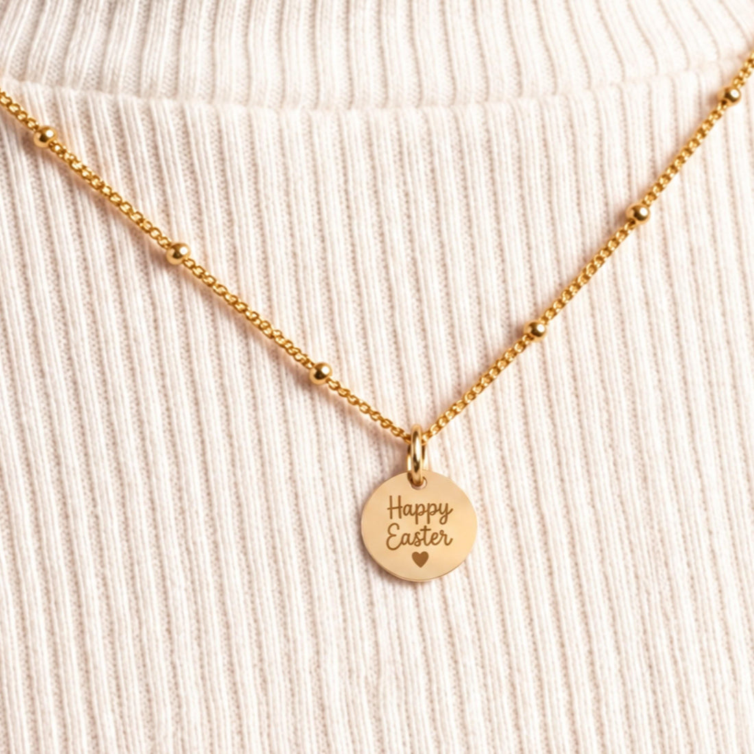 Easter Tag Charm Necklace