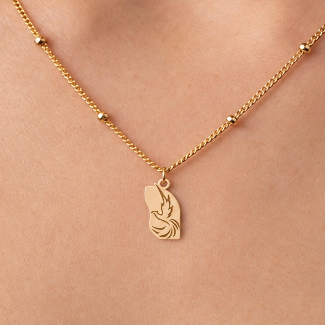 Flying Dove Charm Necklace