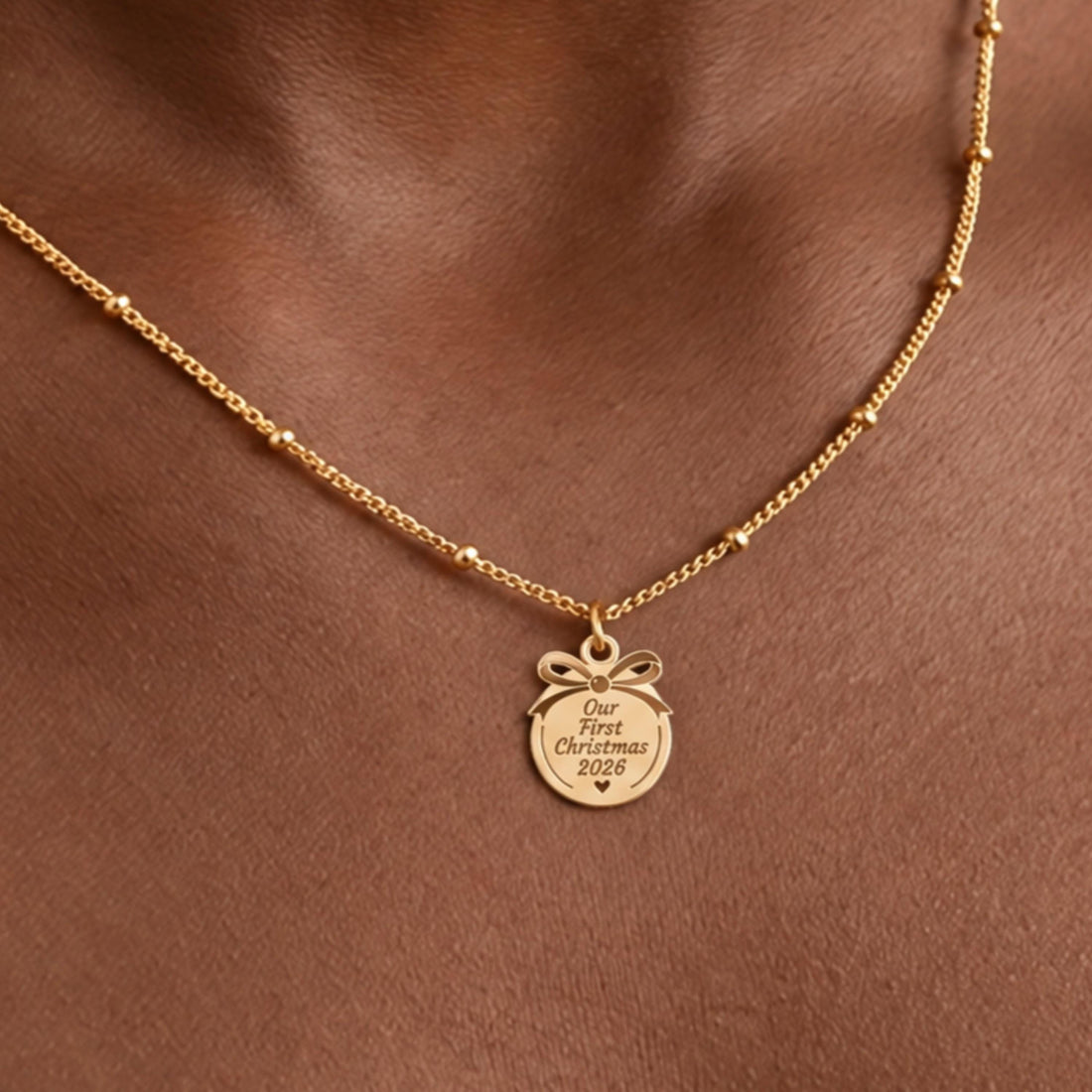 Christmas Gift Tag Charm Necklace