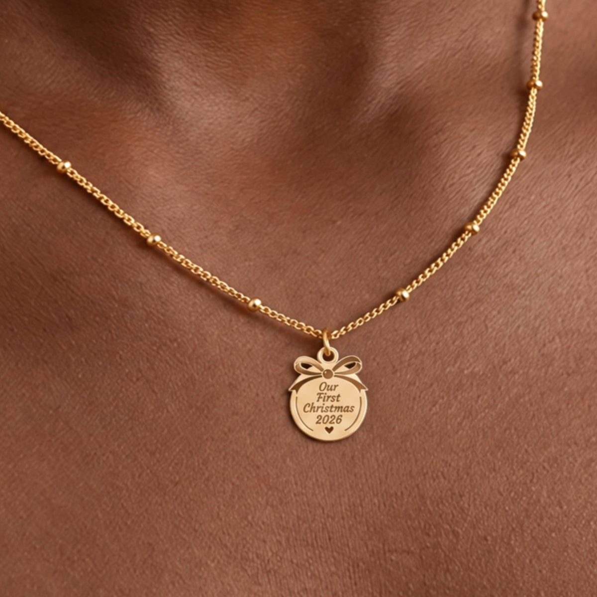 Christmas Gift Tag Charm Necklace