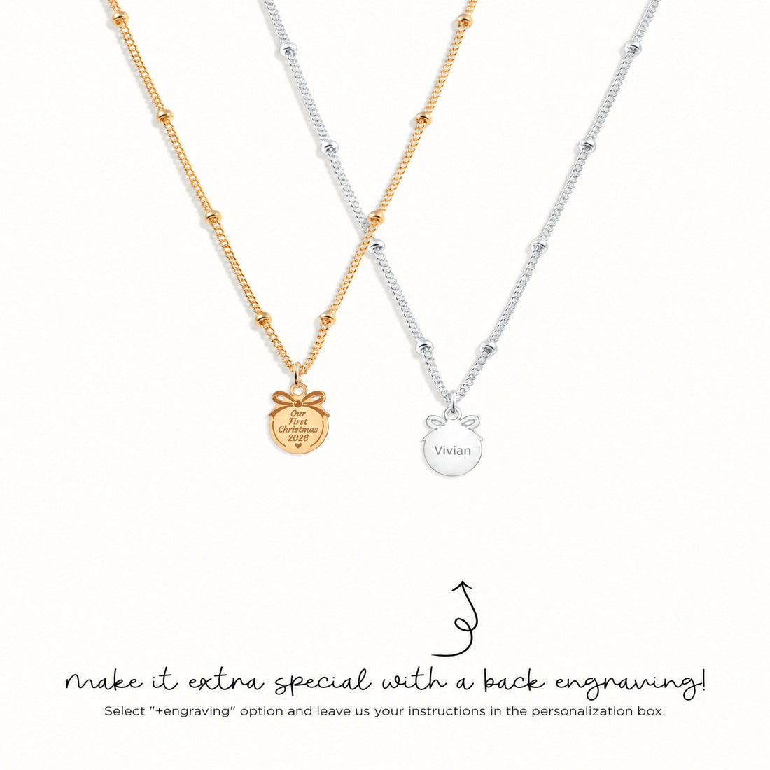 Christmas Gift Tag Charm Necklace