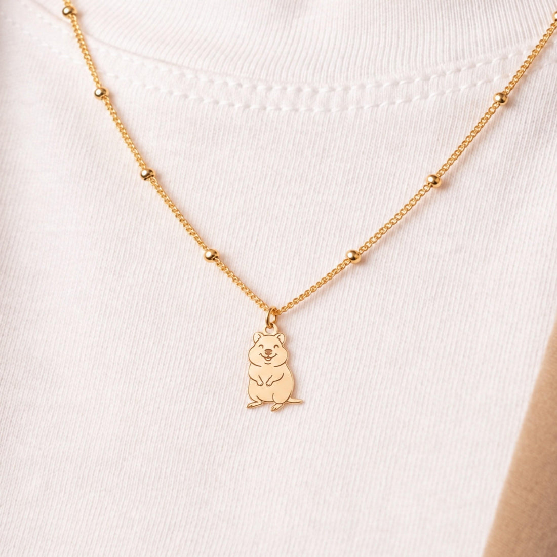 Upright Hamster Charm Necklace