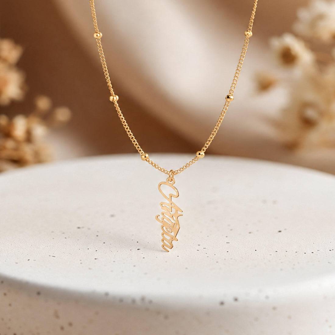 Angela Cursive Name Charm Necklace