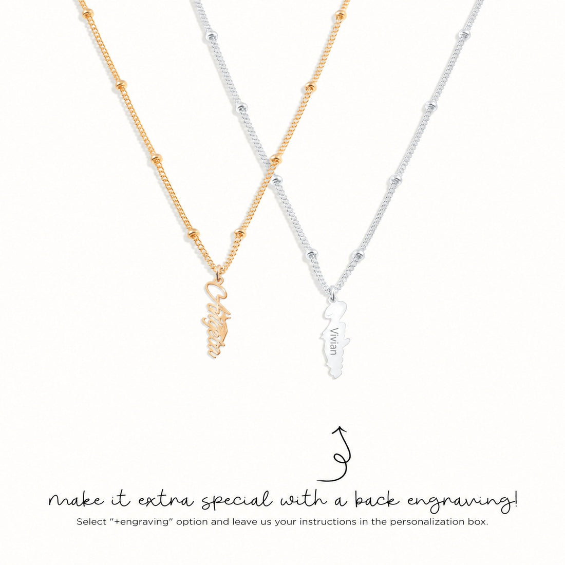 Angela Cursive Name Charm Necklace