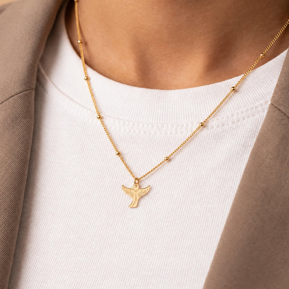 Whale Tail Charm Necklace