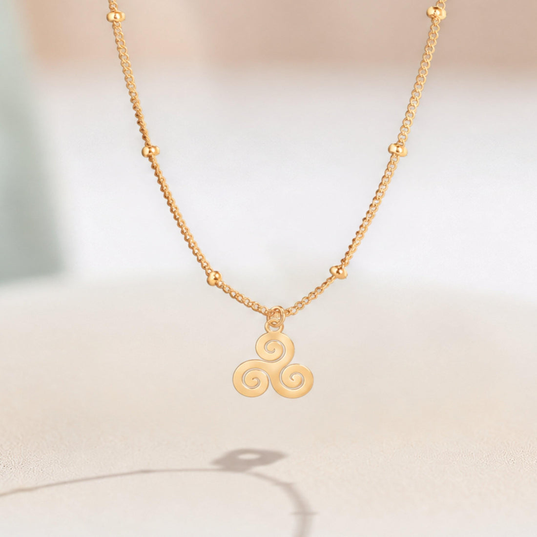 Triskelion Symbol Charm Necklace