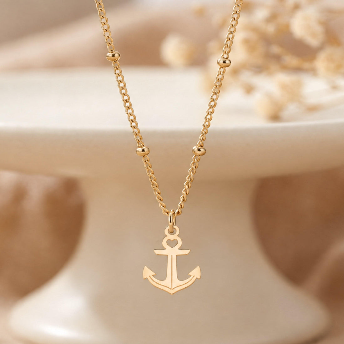 Heart Anchor Charm Necklace
