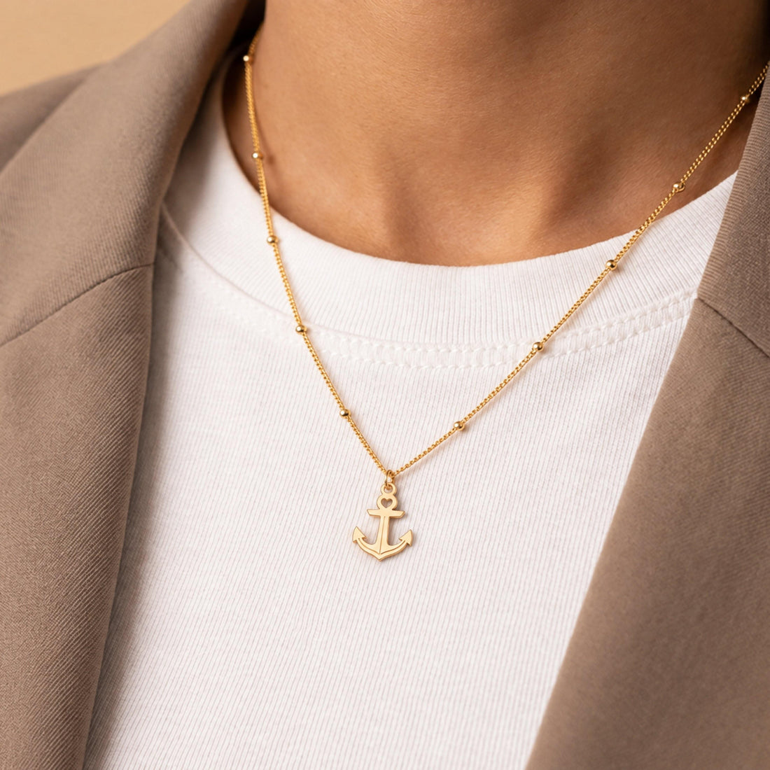 Heart Anchor Charm Necklace