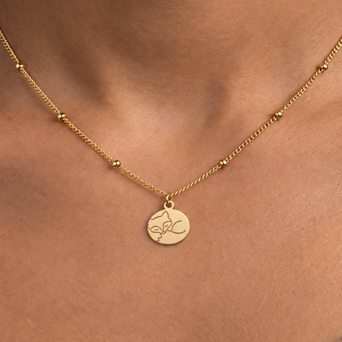 Sleeping Cat Charm Necklace