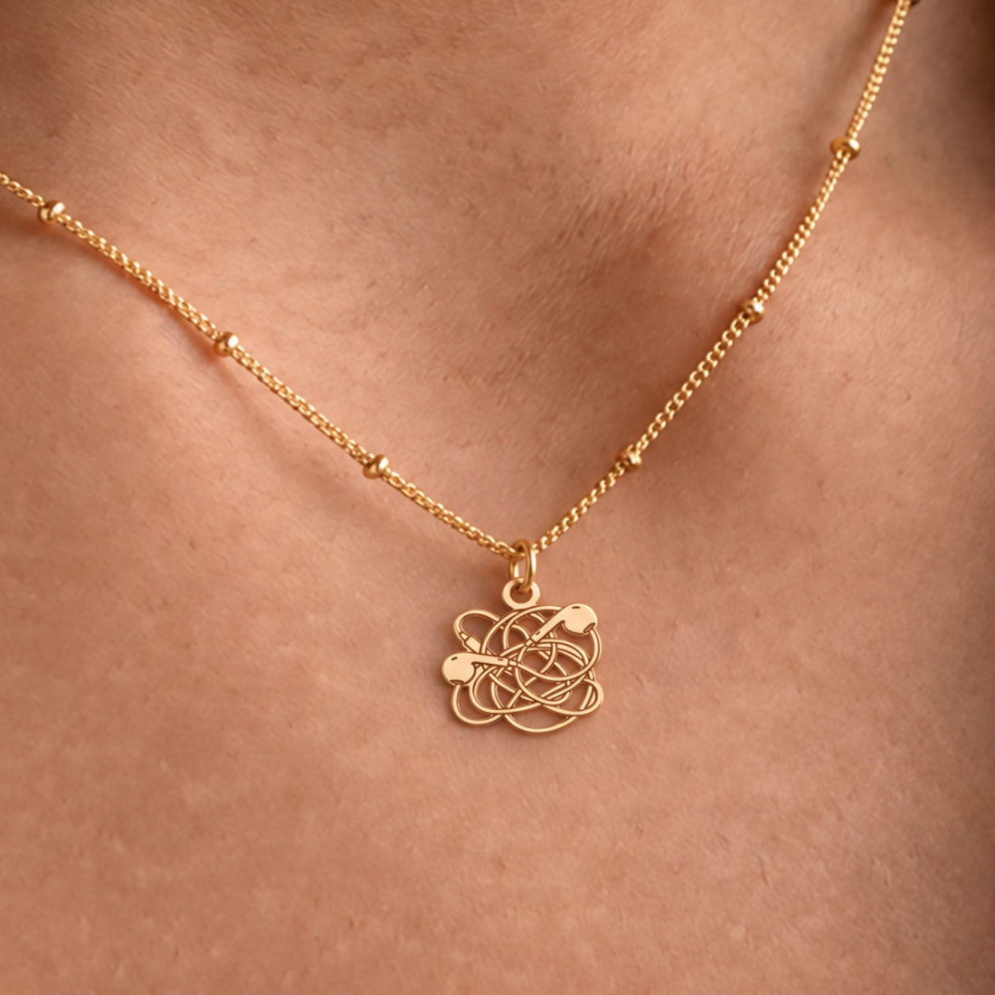 Tangled Headphone Charm Necklace