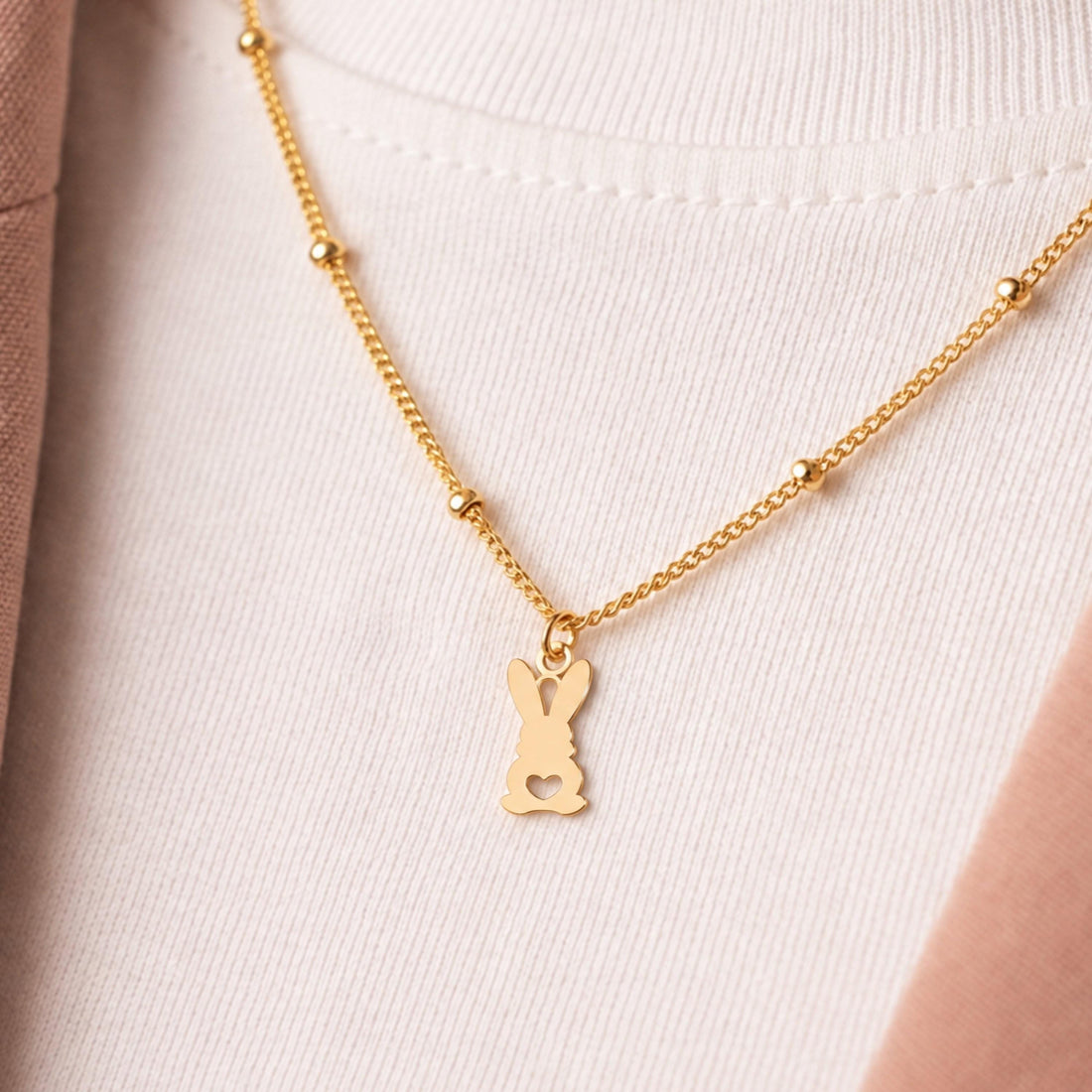 Bunny Heart Charm Necklace
