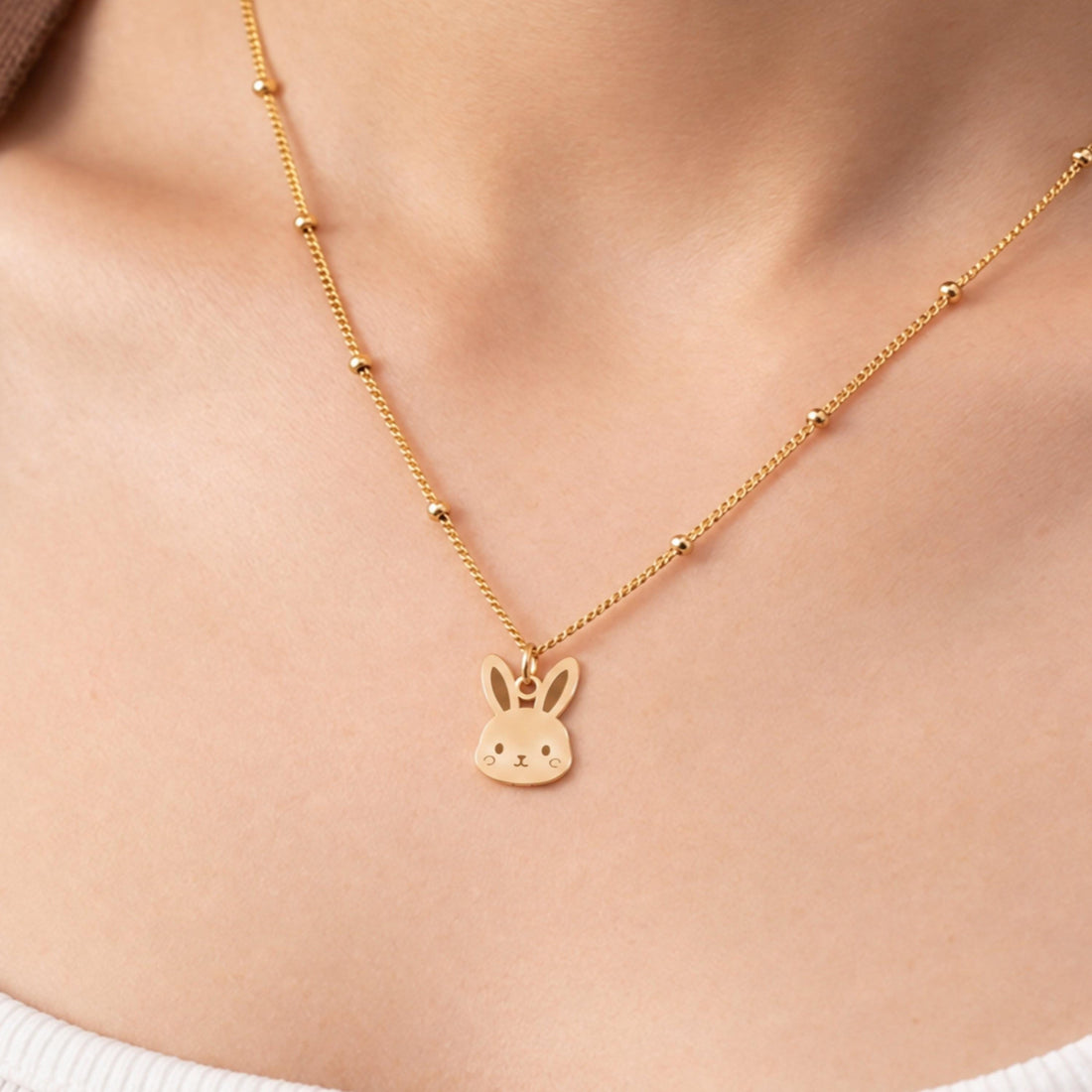 Bunny Heart Charm Necklace