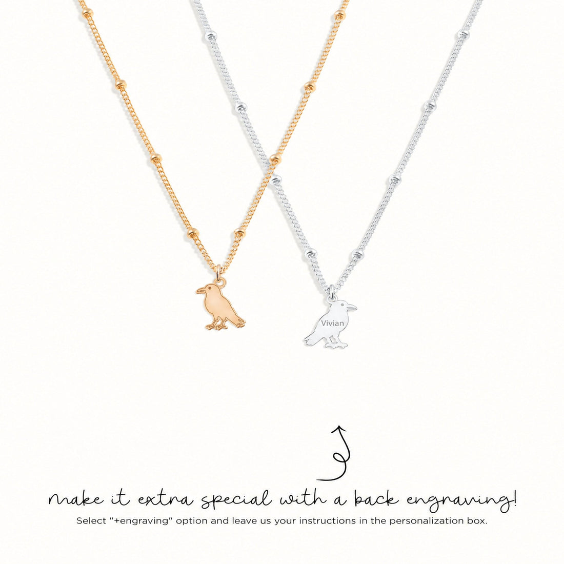 Perched Bird Charm Necklace