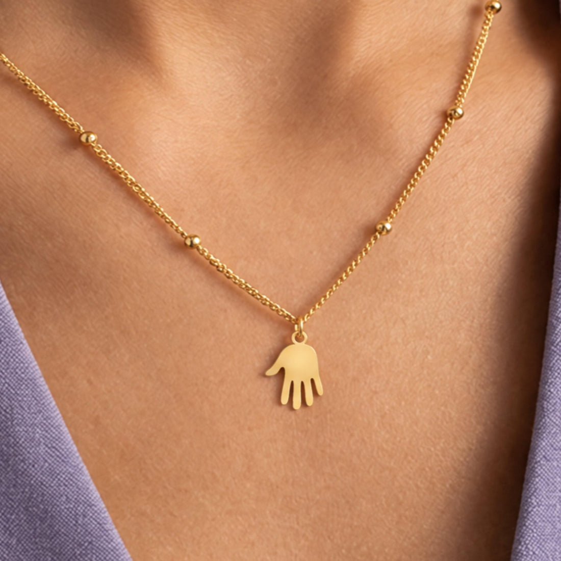 Open Hand Charm Necklace