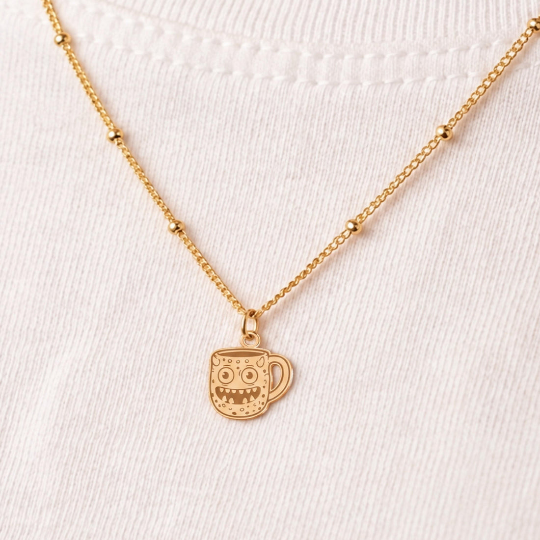 Monster Mug Charm Necklace