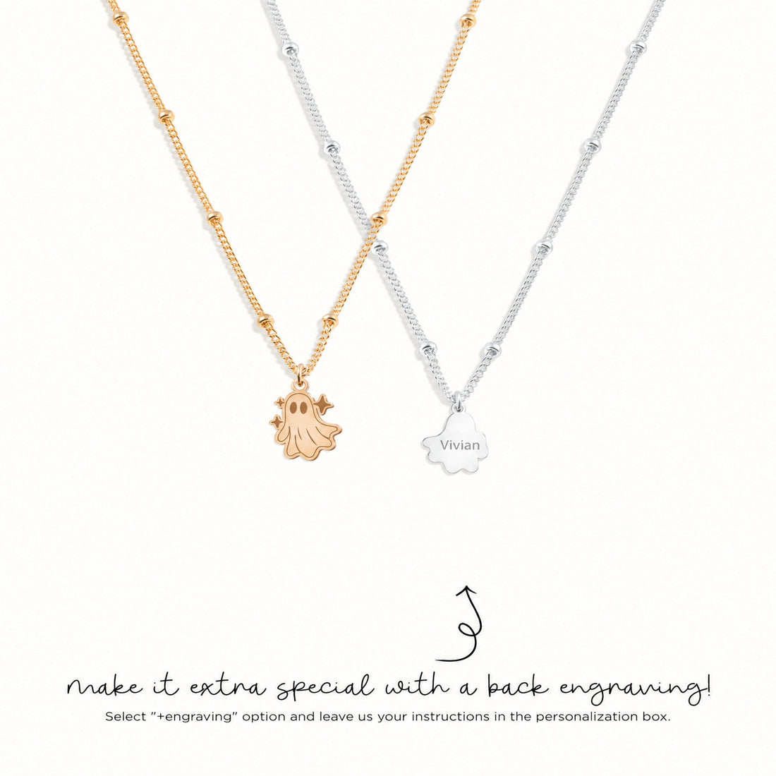 Floating Ghost Charm Necklace