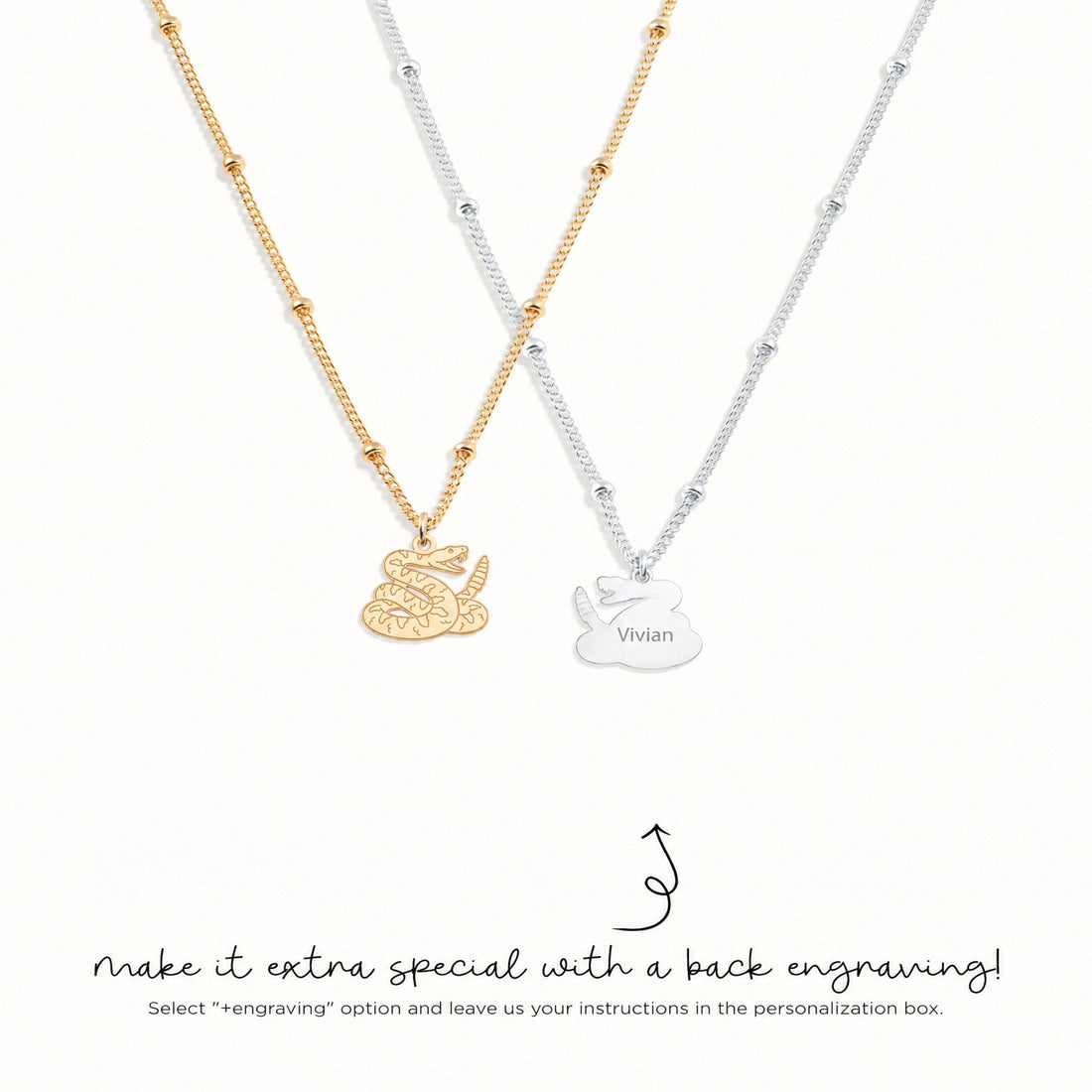 Coiled Snake Charm Necklace