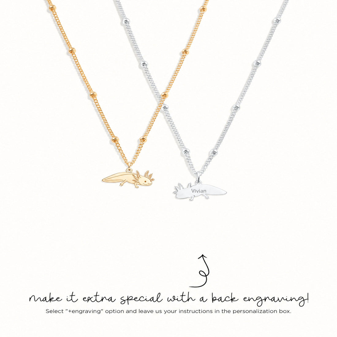 Frilled Axolotl Charm Necklace