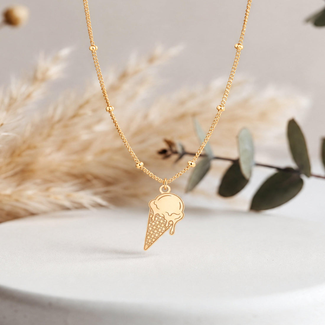 Ice Cream Cone Charm Necklace