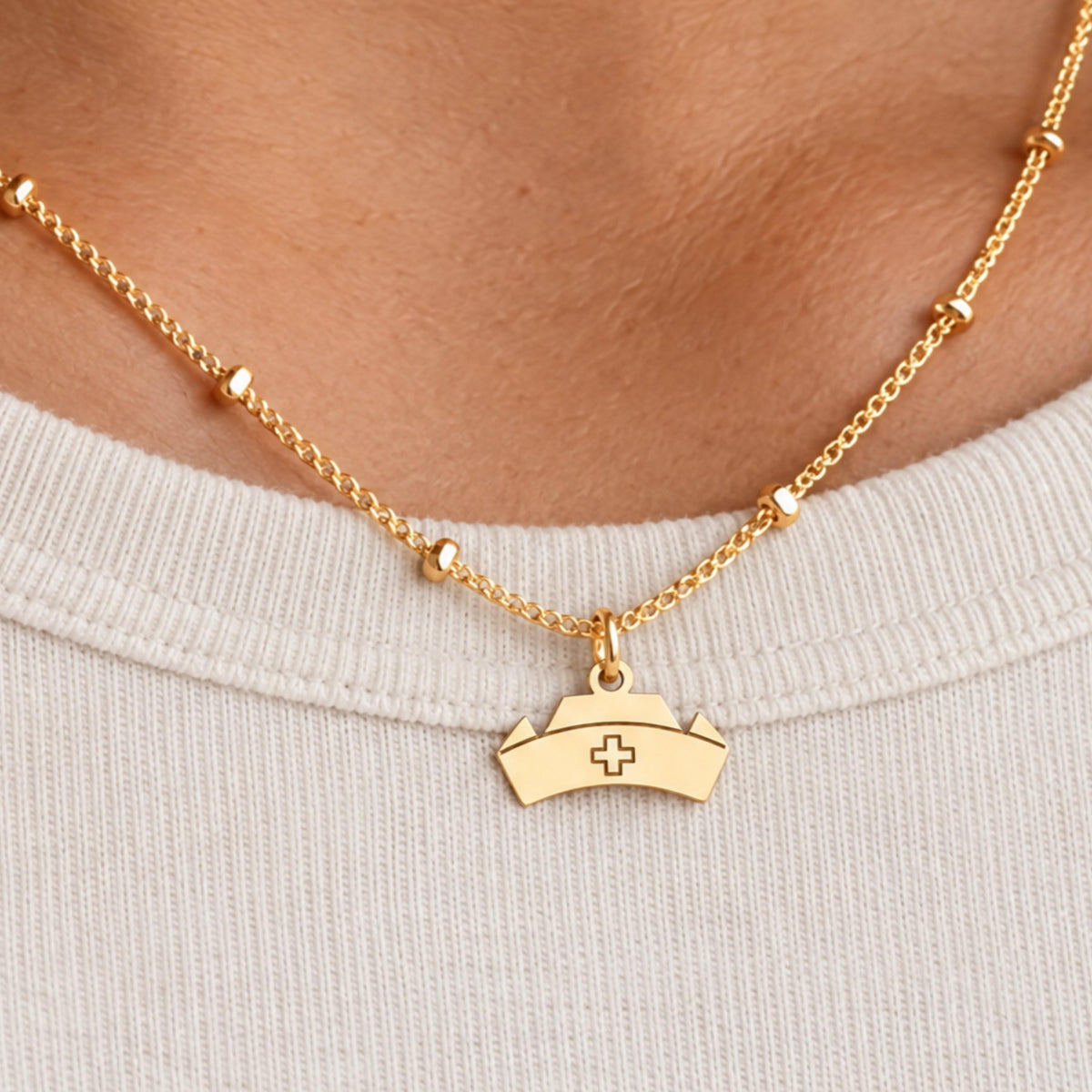 Nurse Hat Charm Necklace
