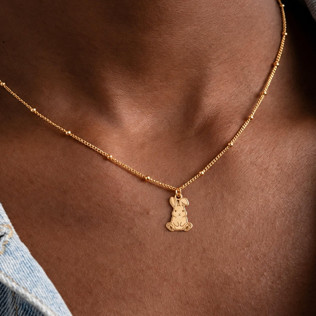 Sitting Rabbit Charm Necklace