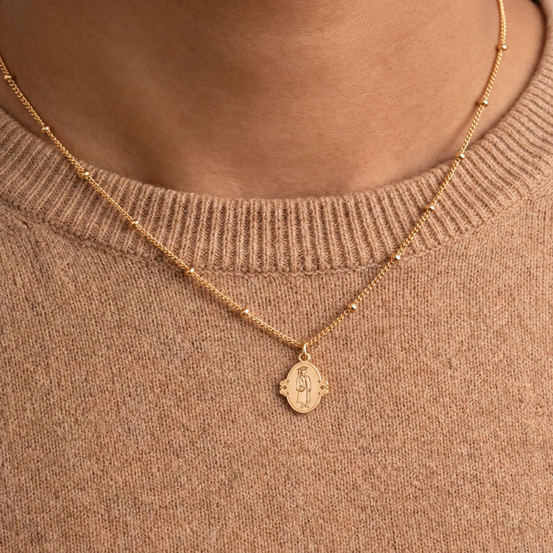 Oval Graduate Charm Necklace