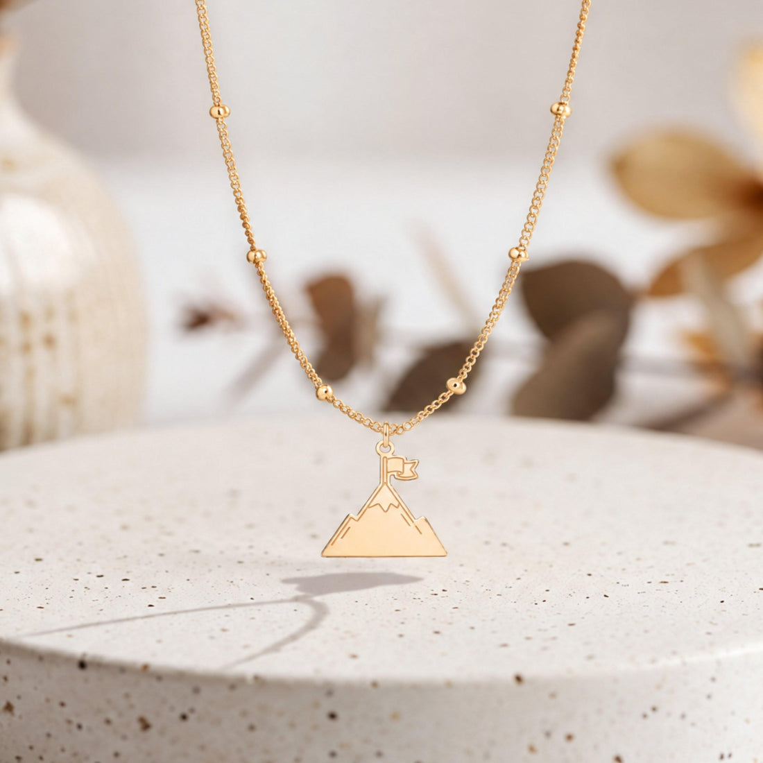 Mountain Flag Charm Necklace