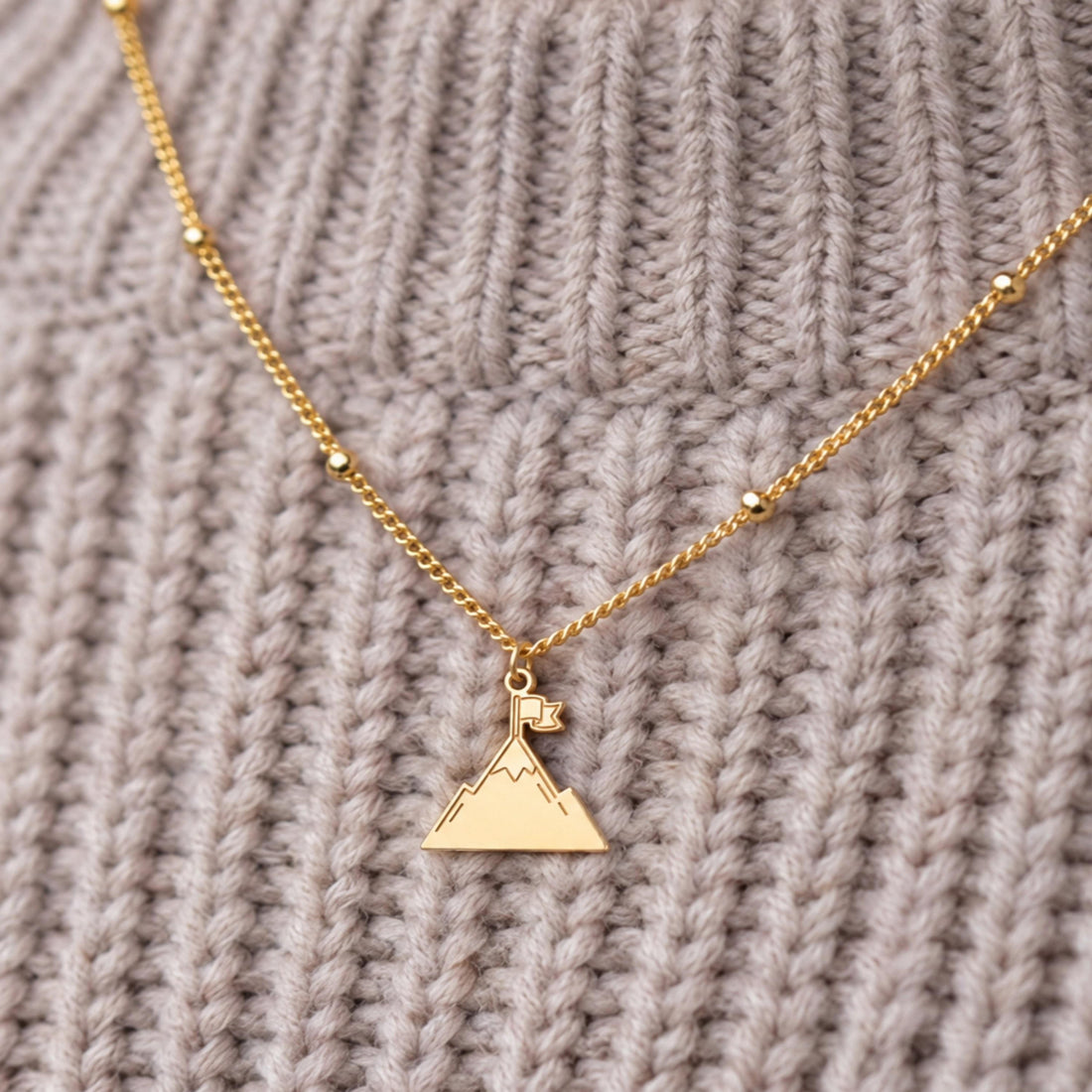 Mountain Flag Charm Necklace